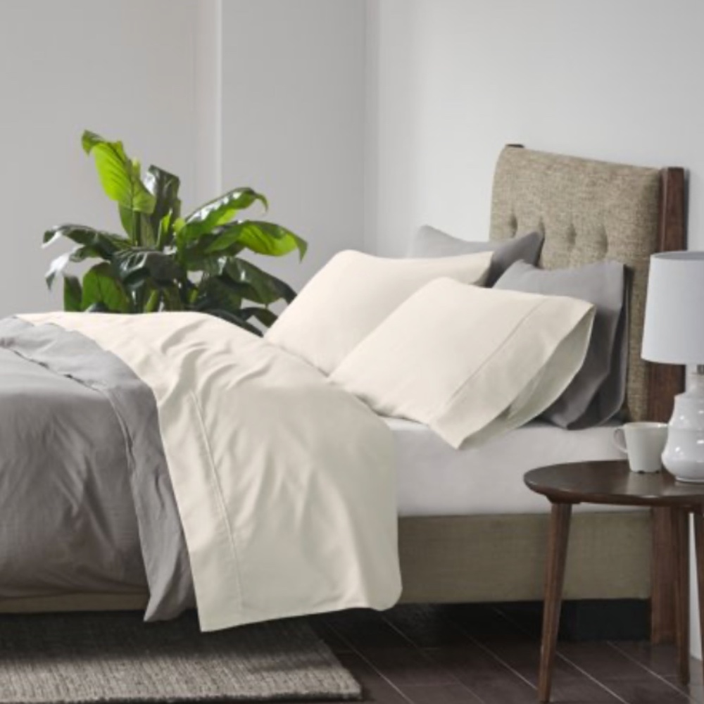 Beautyrest Queen 600 Thread Count Cooling Cotton Blend 4pc Sheet Set Ivory NWT